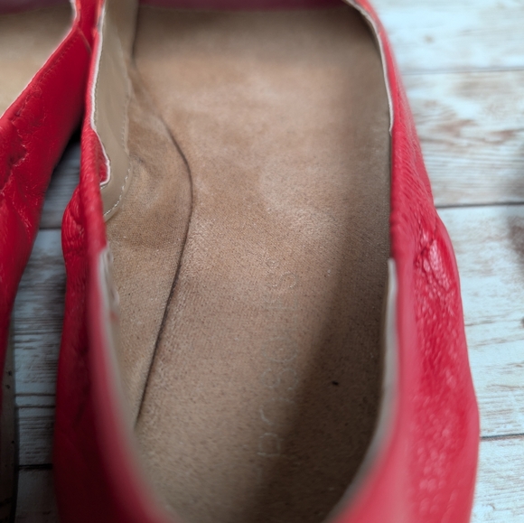 Aerosoles Tidbit Leather Red Open / Peep Toe Flat Dress Slipper Sandal Shoes 6.5 - Picture 10 of 15